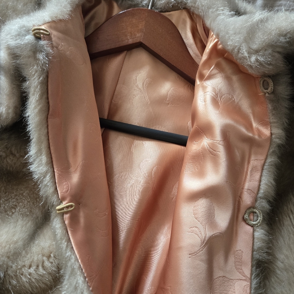Vtg 50s 60s Regina Glenara Glenoit Faux Mink Fur Cape Tan Brown Luxury Old Money - Picture 12 of 12